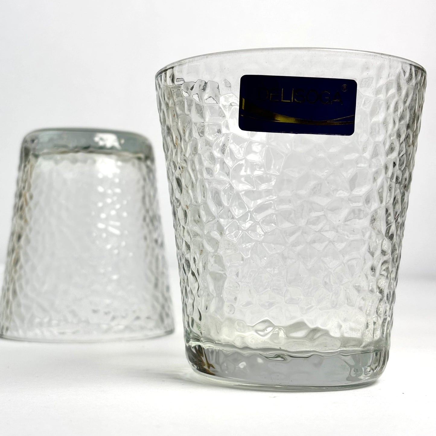 DELISOGA Textured Glass Tumbler Set – 3 Pieces (310ml Each)